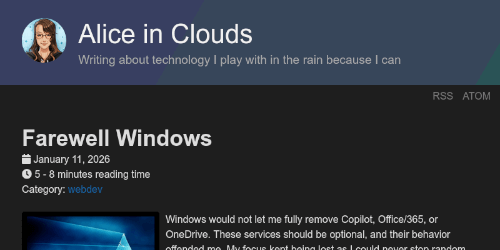 Screenshot of this blog's homepage