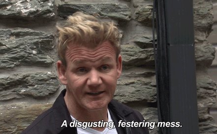 Gordon Ramsey subtitled a disgusting festering mess